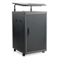 Oklahoma Sound Teacher's WorkPod Lectern, 20 x 24 x 41, Charcoal Slate/Black TWPL